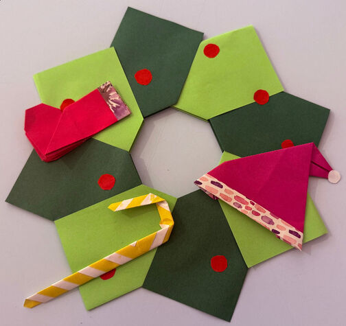 Original japanische Origami Weihnachtsbastelei